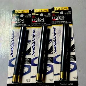 Set of 3 Loreal Infallible Powder Eyeliner Pen in 704 Purple Smoke